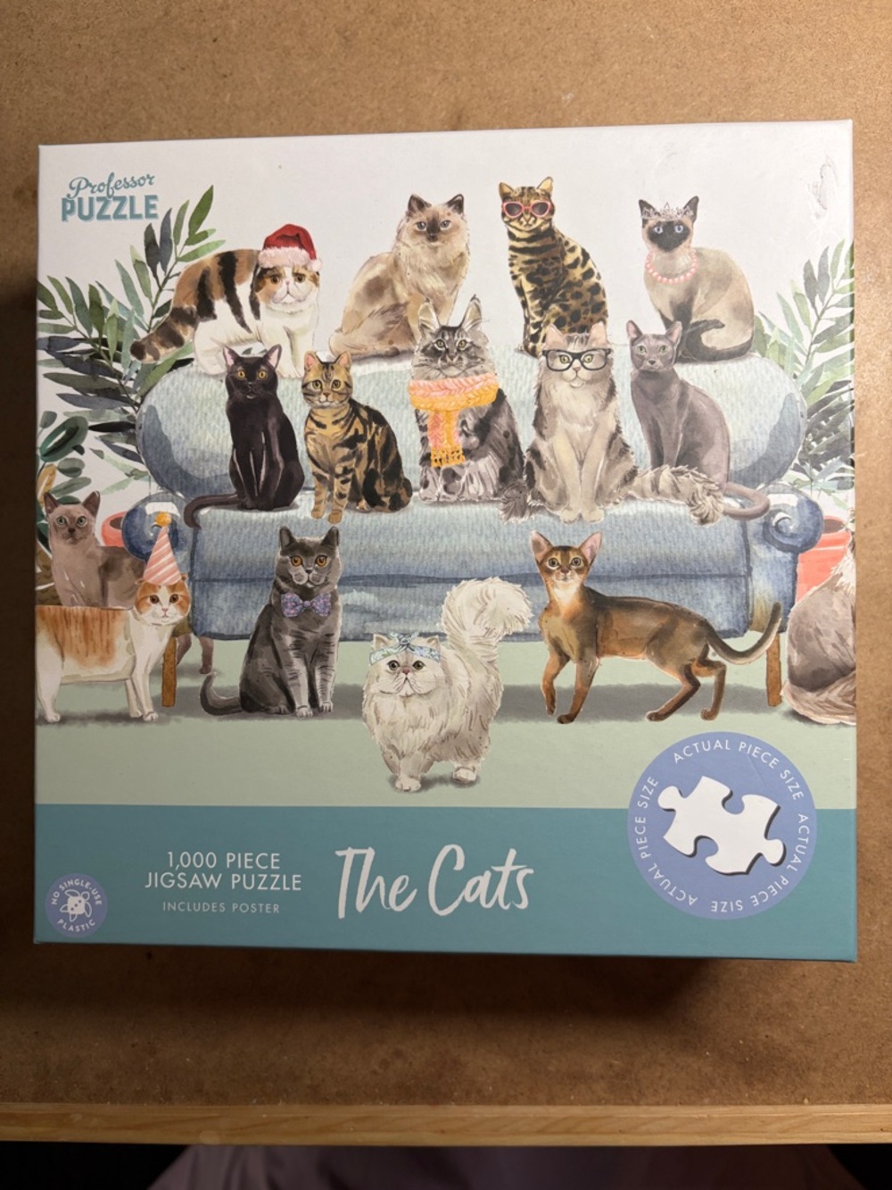🧩 1000-Piece New Factory Sealed Professor Puzzle “The Cats” 🐱. Great gift item!